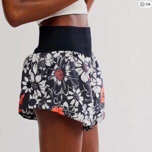 NWT FP Movement by Free People Carpe Diem Black and Red Floral Shorts